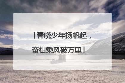 春晓少年扬帆起，奋楫乘风破万里